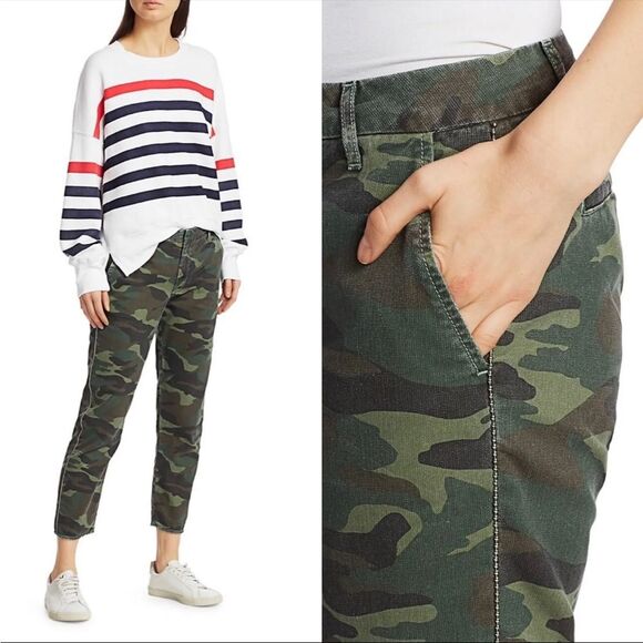 Sundry Camo Embellished Stripe Studded Trouser Pants Size 27 - Picture 1 of 15